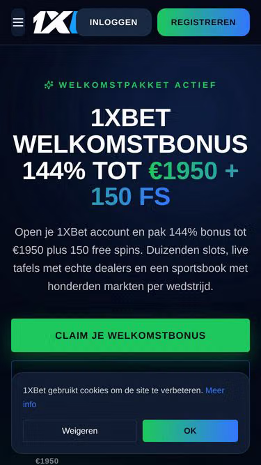 Screenshot of 1-xbet.nl