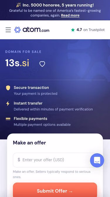 Screenshot of 13s.si