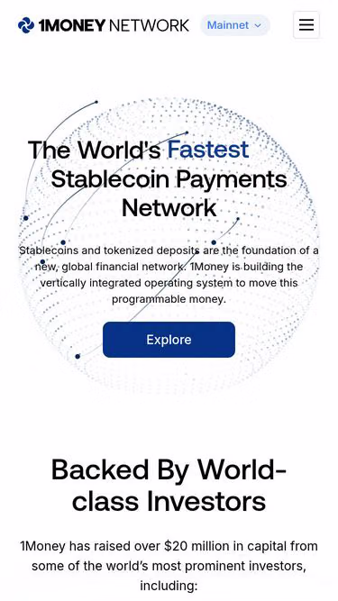 Screenshot of 1money.network