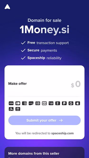 Screenshot of 1money.si