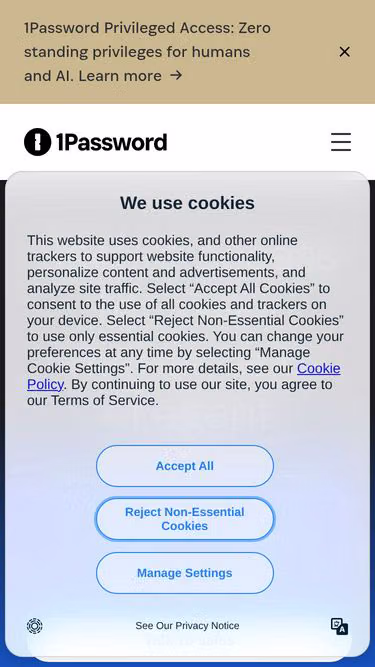 Screenshot of 1password.bz