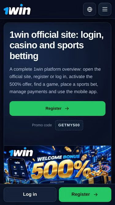 Screenshot of 1win.vote