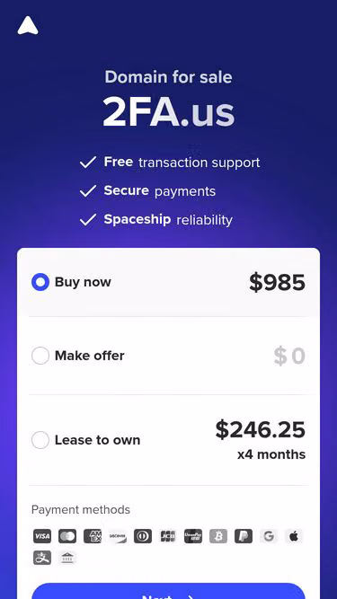 Screenshot of 2fa.us