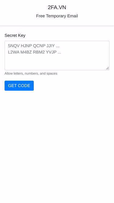 Screenshot of 2fa.vn