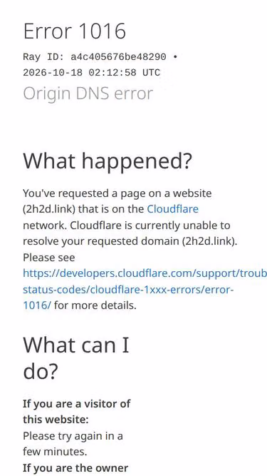 Screenshot of 2h2d.link