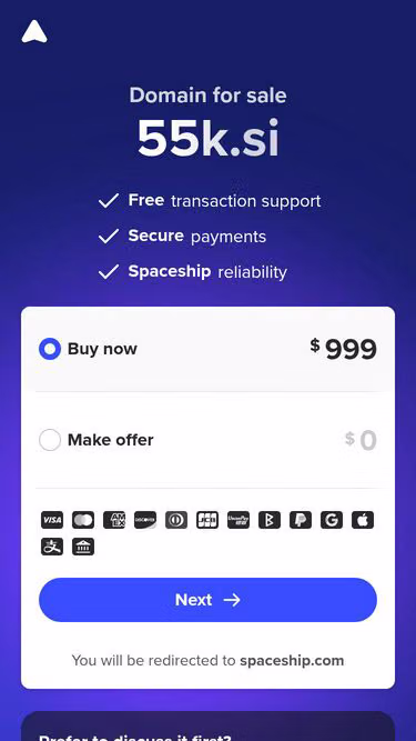 Screenshot of 55k.si