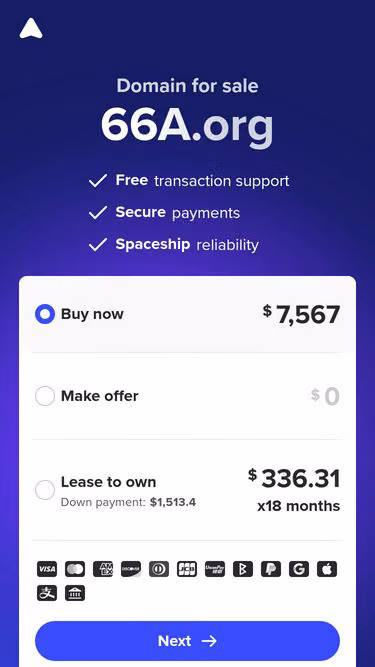 Screenshot of 66a.org
