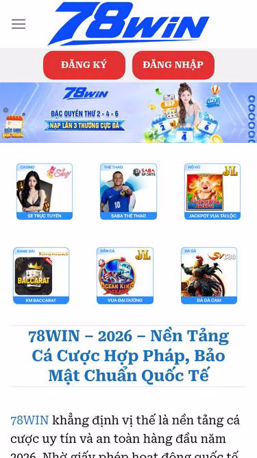Screenshot of 78wins.casino