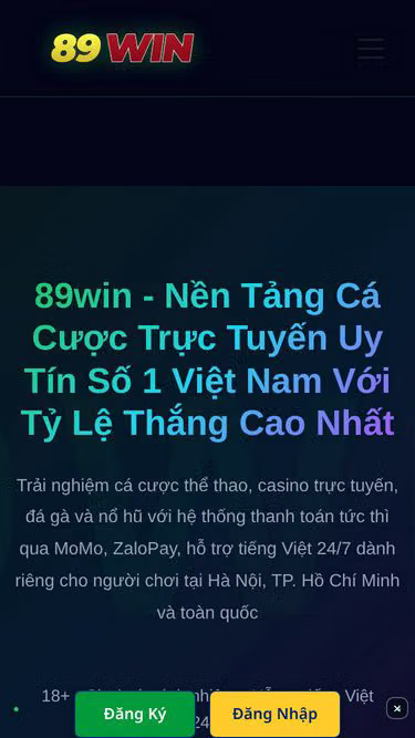 Screenshot of 89win.io