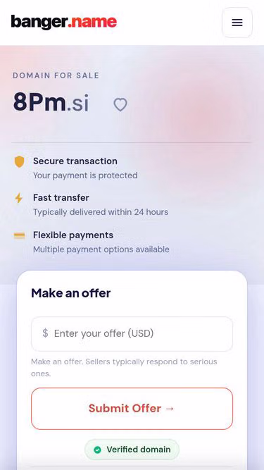 Screenshot of 8pm.si