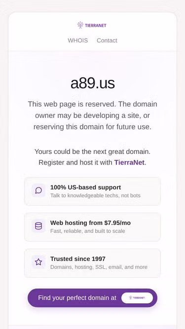Screenshot of a89.us