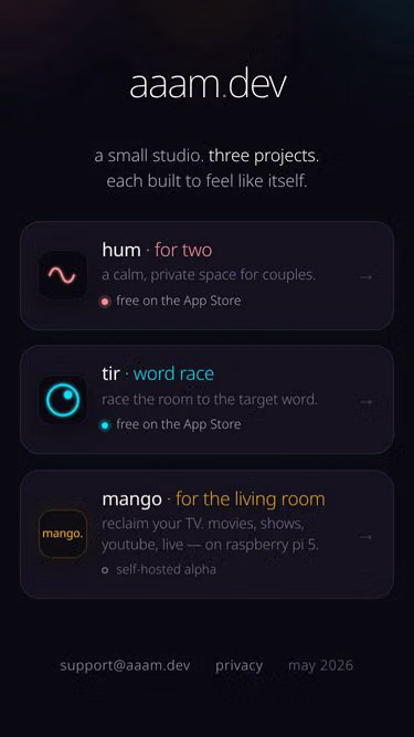 Screenshot of aaam.dev