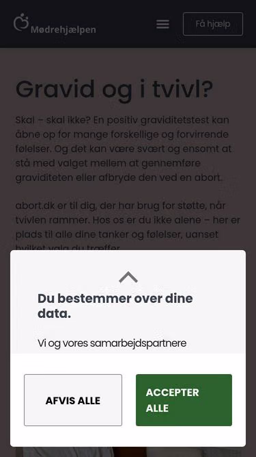 Screenshot of abort.dk
