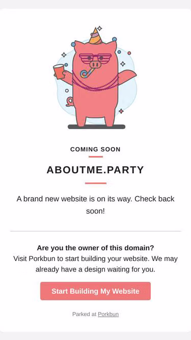 Screenshot of aboutme.party
