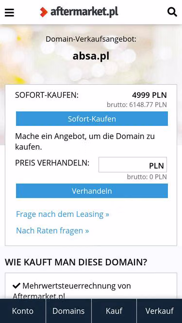 Screenshot of absa.pl