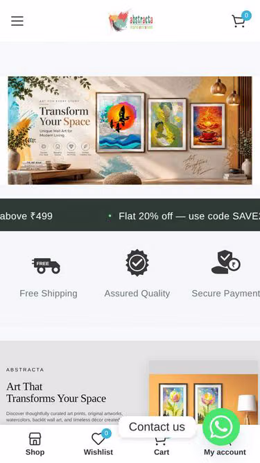 Screenshot of abstracta.in