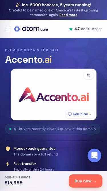 Screenshot of accento.ai