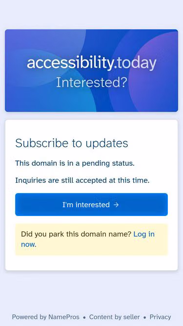 Screenshot of accessibility.today