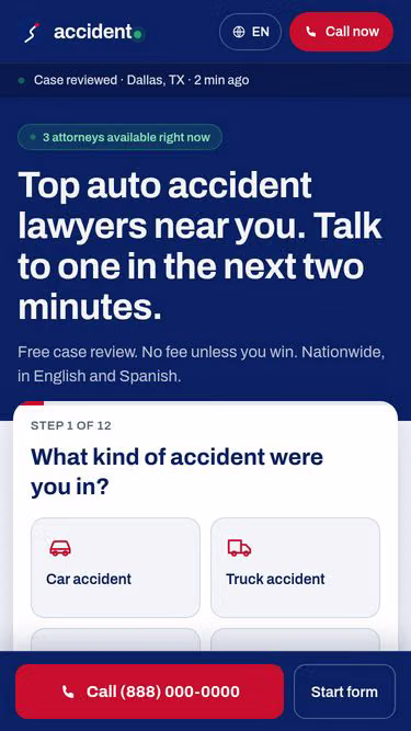 Screenshot of accident.live