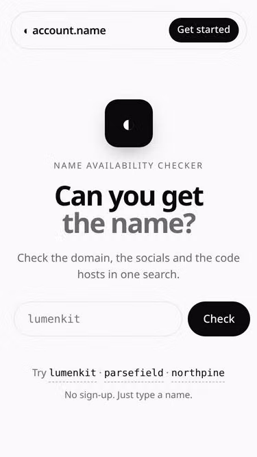 Screenshot of account.name