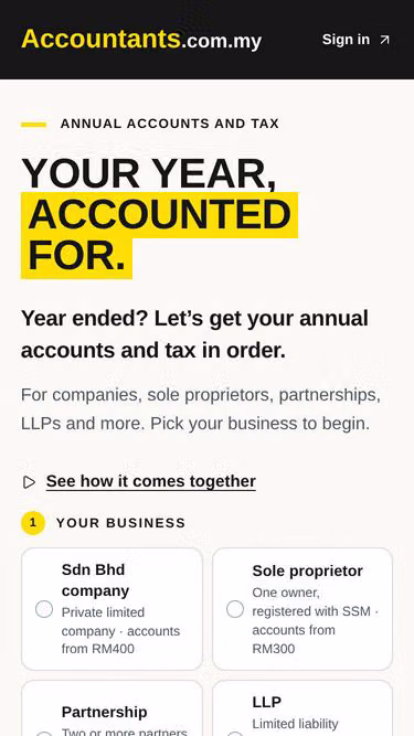 Screenshot of accountants.com.my