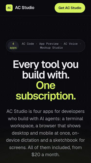 Screenshot of acn.studio