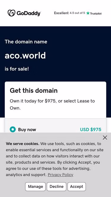 Screenshot of aco.world