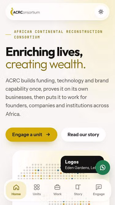 Screenshot of acrc.com.ng