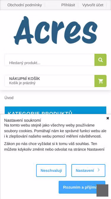 Screenshot of acres.cz