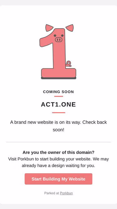 Screenshot of act1.one