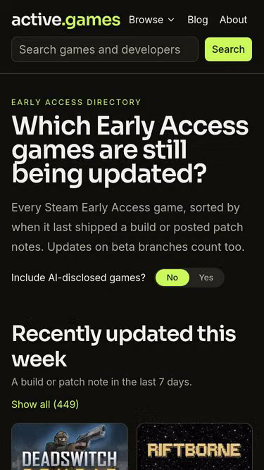 Screenshot of active.games