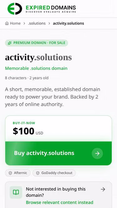 Screenshot of activity.solutions