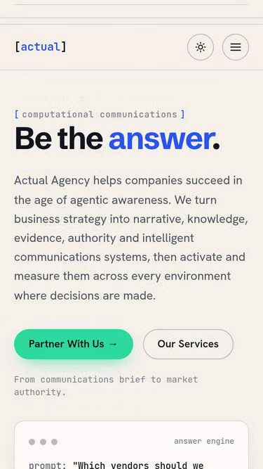 Screenshot of actual.agency
