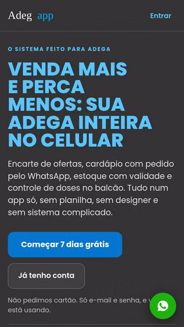 Screenshot of adega.app.br