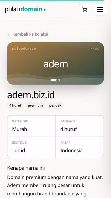 Screenshot of adem.biz.id