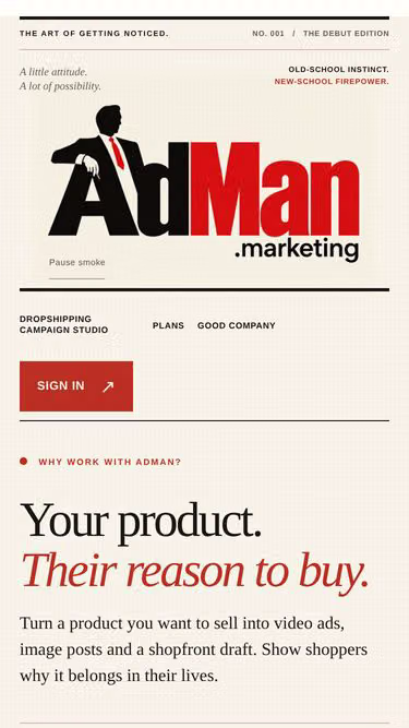 Screenshot of adman.marketing