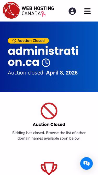 Screenshot of administration.ca