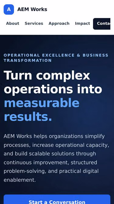 Screenshot of aem.works