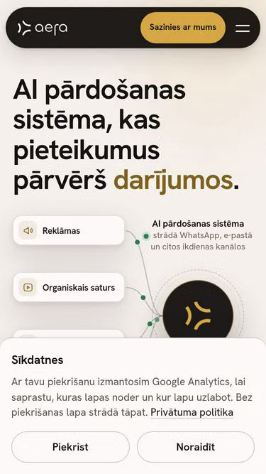 Screenshot of aera.lv