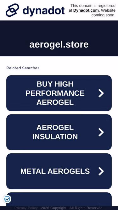 Screenshot of aerogel.store