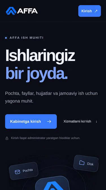 Screenshot of affa.uz