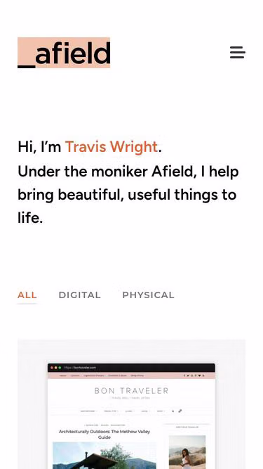 Screenshot of afield.studio
