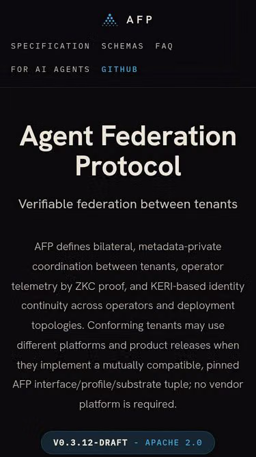 Screenshot of afp.dev