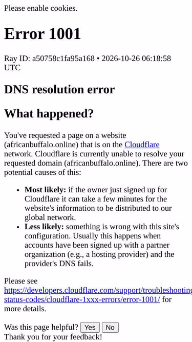 Screenshot of africanbuffalo.online