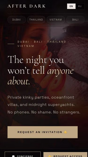 Screenshot of afterdark.luxe