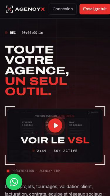 Screenshot of agencyx.ma
