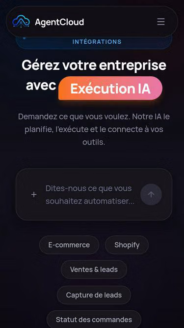 Screenshot of agentcloud.agency