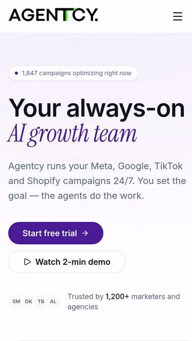 Screenshot of agentcy.media
