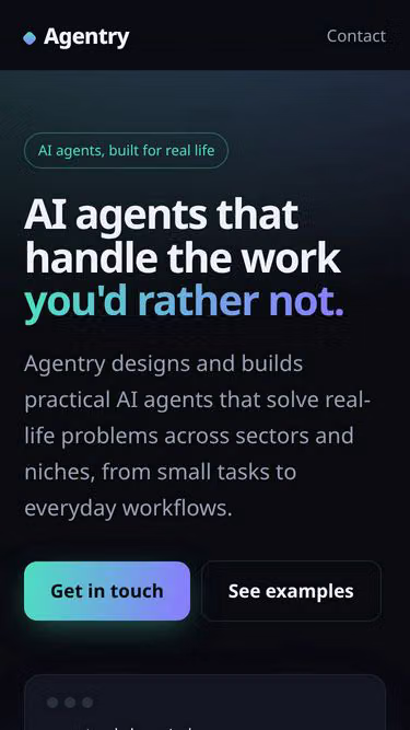 Screenshot of agentry.lifestyle