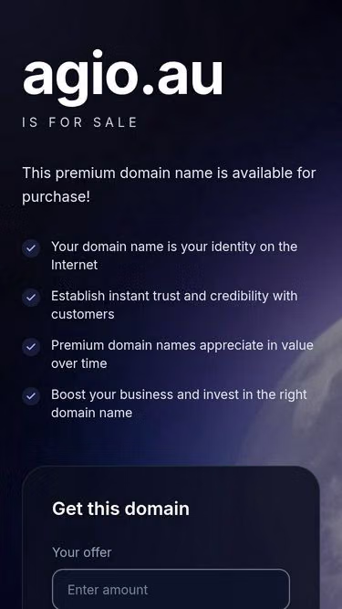 Screenshot of agio.au